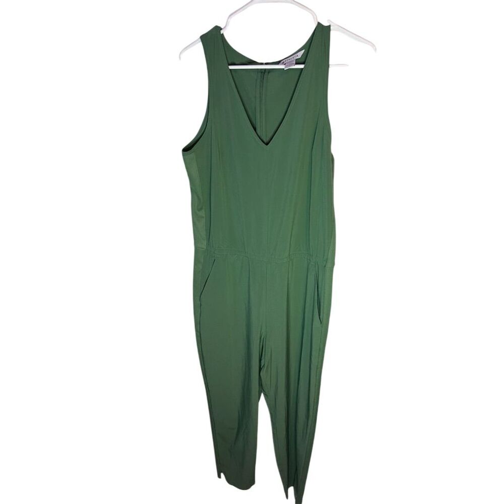 Athleta Women's Sleeveless Jumpsuit Size 8 Green Casual V-Neck